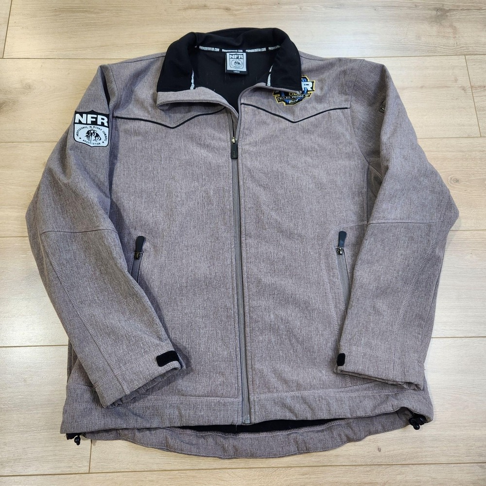 Wrangler NFR National Finals Rodeo Jacket Mens Large Gray 2018 60th Vegas Zip